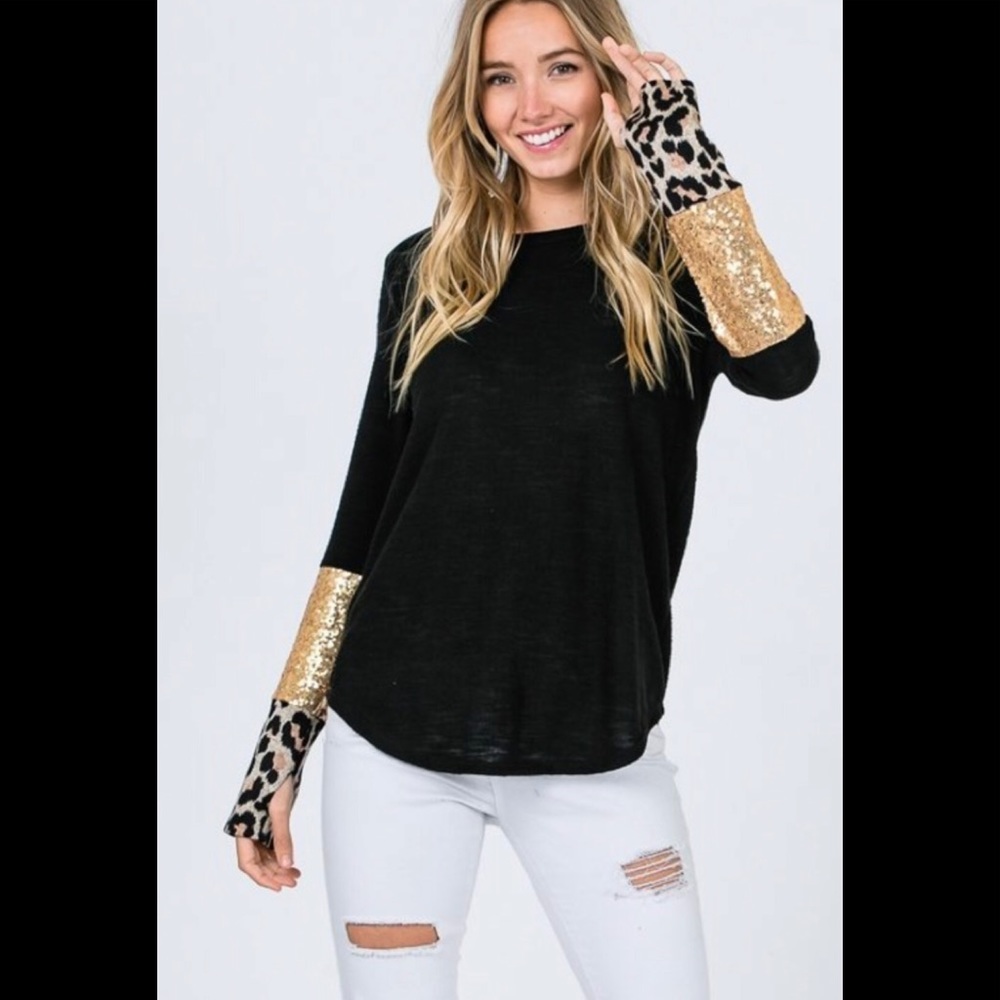 Animal Print Long Sleeve Top